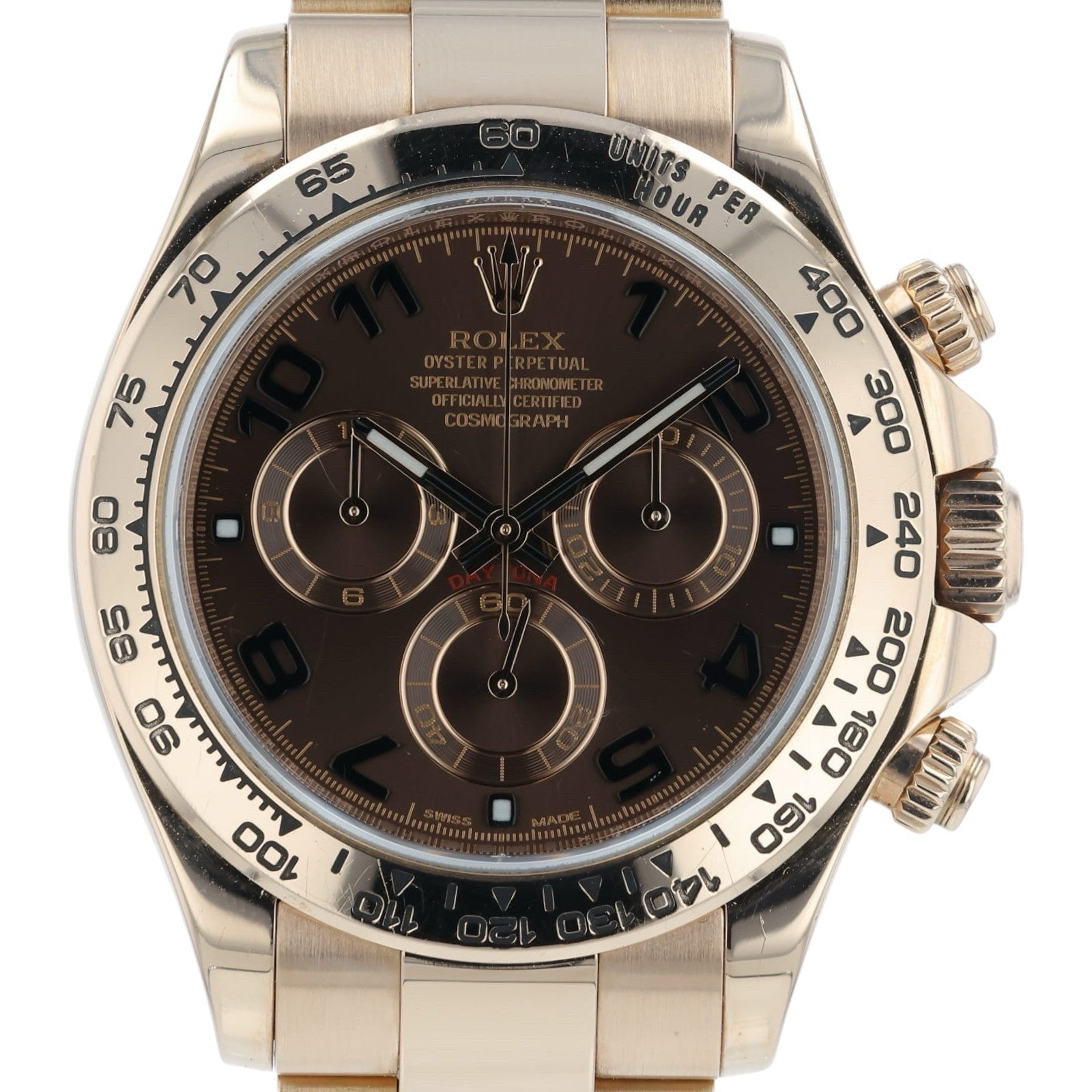 Rolex Daytona 18k Rose Gold Chocolate Dial 40mm Automatic Mens Watch 116505