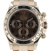 Rolex Daytona 18k Rose Gold Chocolate Dial 40mm Automatic Mens Watch 116505