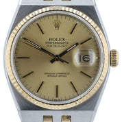 Rolex Datejust Oysterquartz Gold & Steel 36mm Gold Dial Quartz Men’s Watch 17013