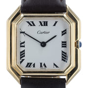 Cartier Cienture Steel-Gold Plated White Dial 30x32mm Manual Wind Unisex Watch