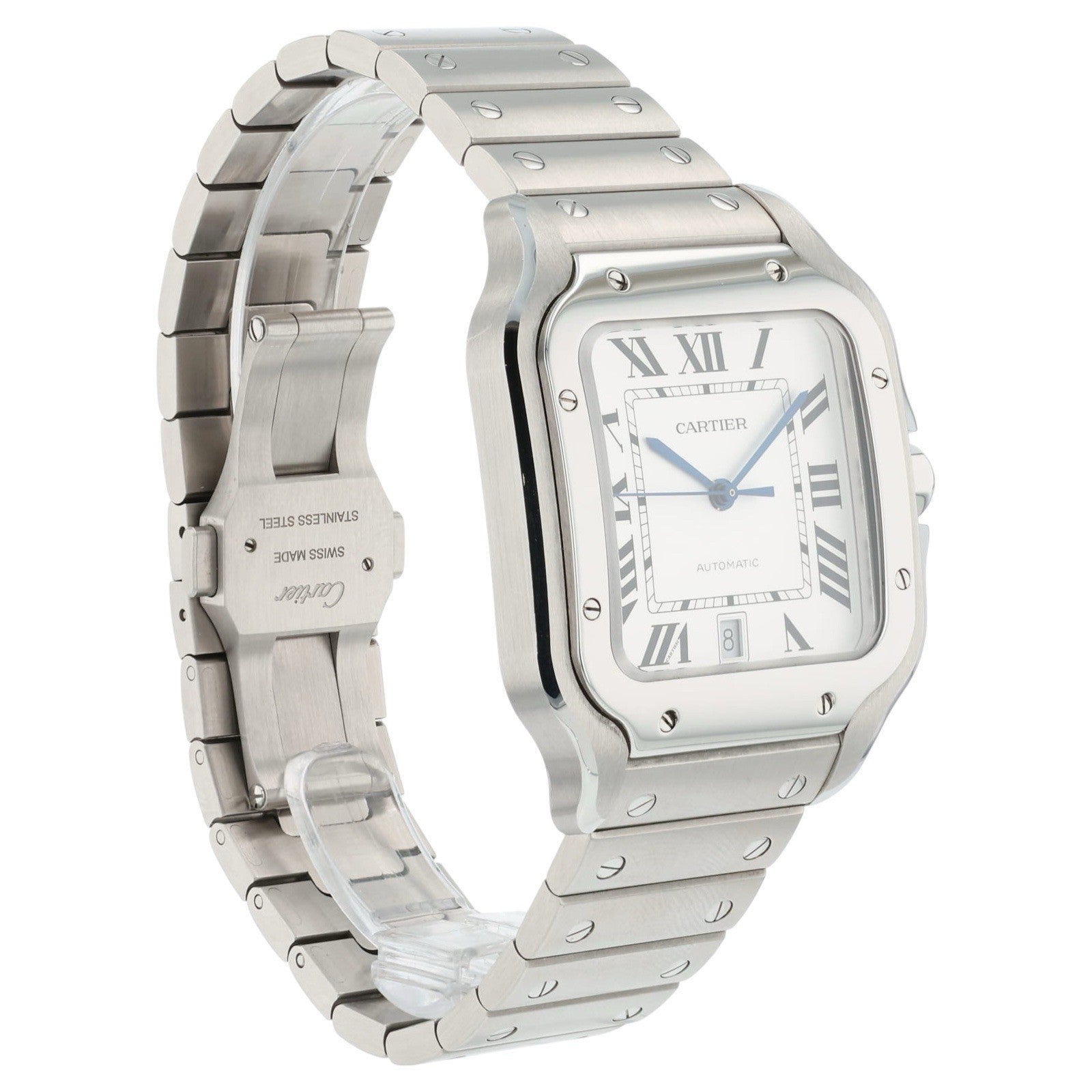 Cartier Santos Stainless Steel Silver Dial 39mm Automatic Men's Watch WSSA0018