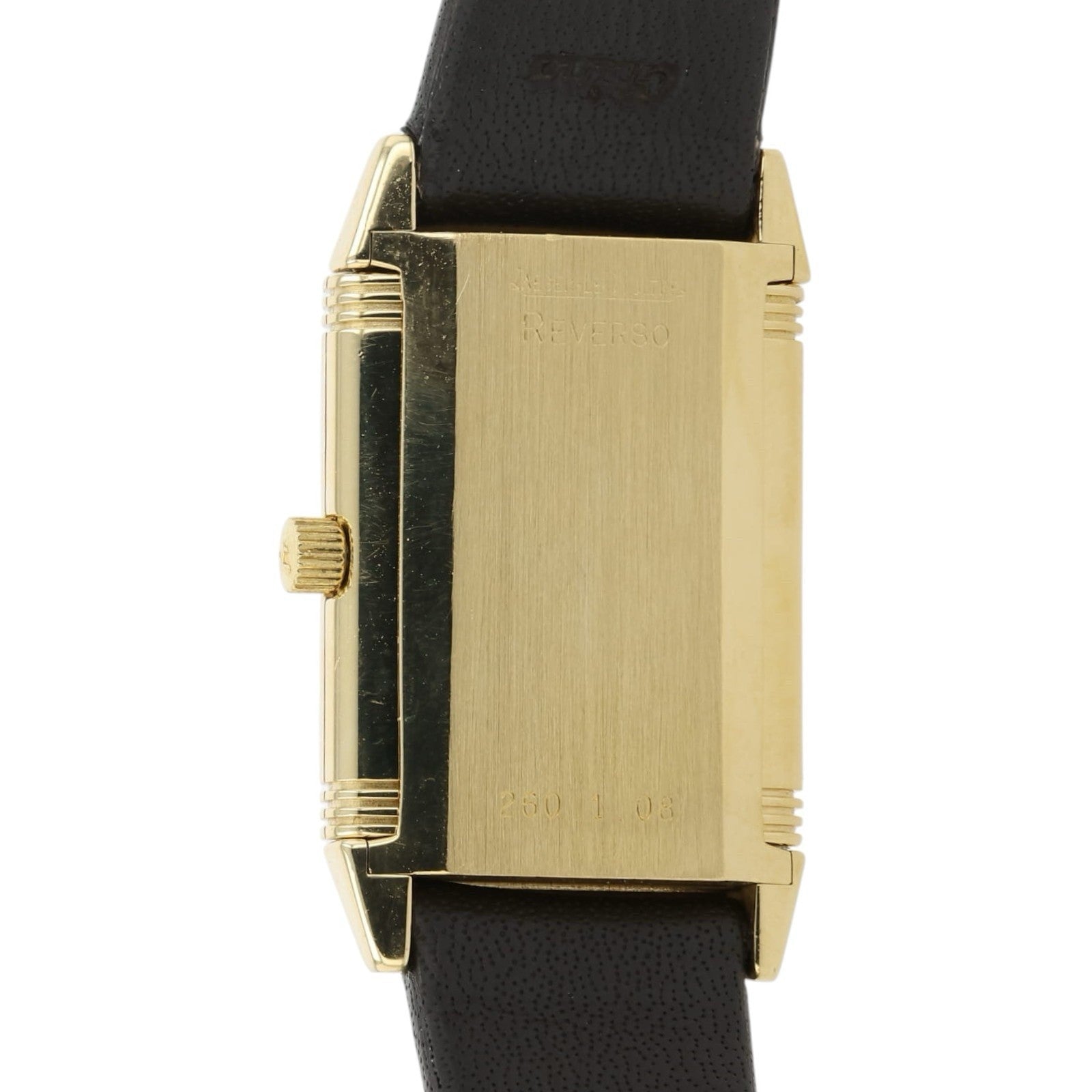 LeCoulte Reverso Black Dial 18k Yellow Gold 23mm Quartz Women’s Watch 260.1.08