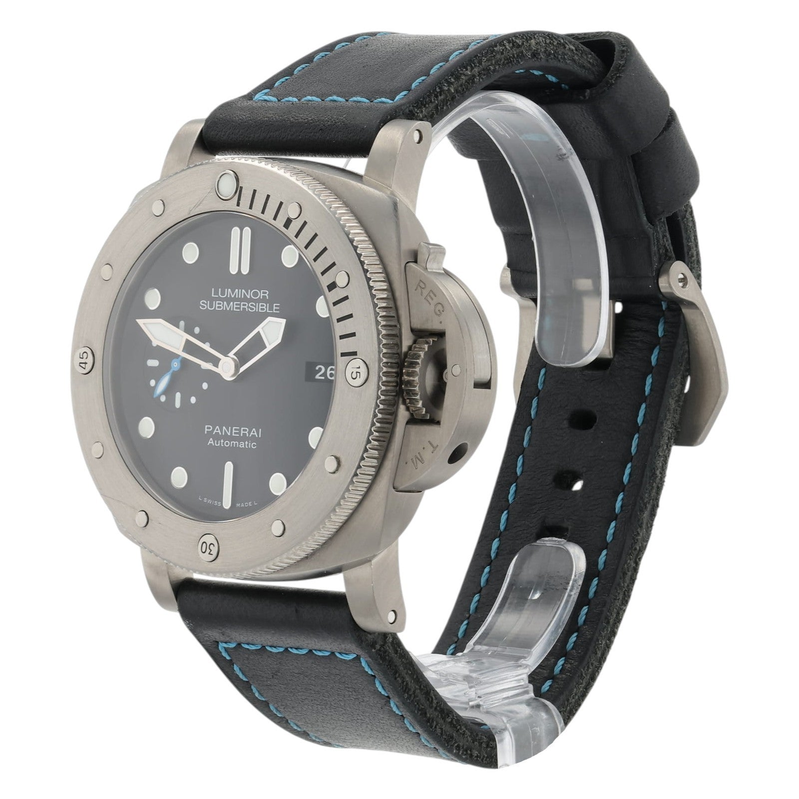Panerai Luminor Submersible Black Dial Titanium 47mm Men's Auto Watch PAM01305