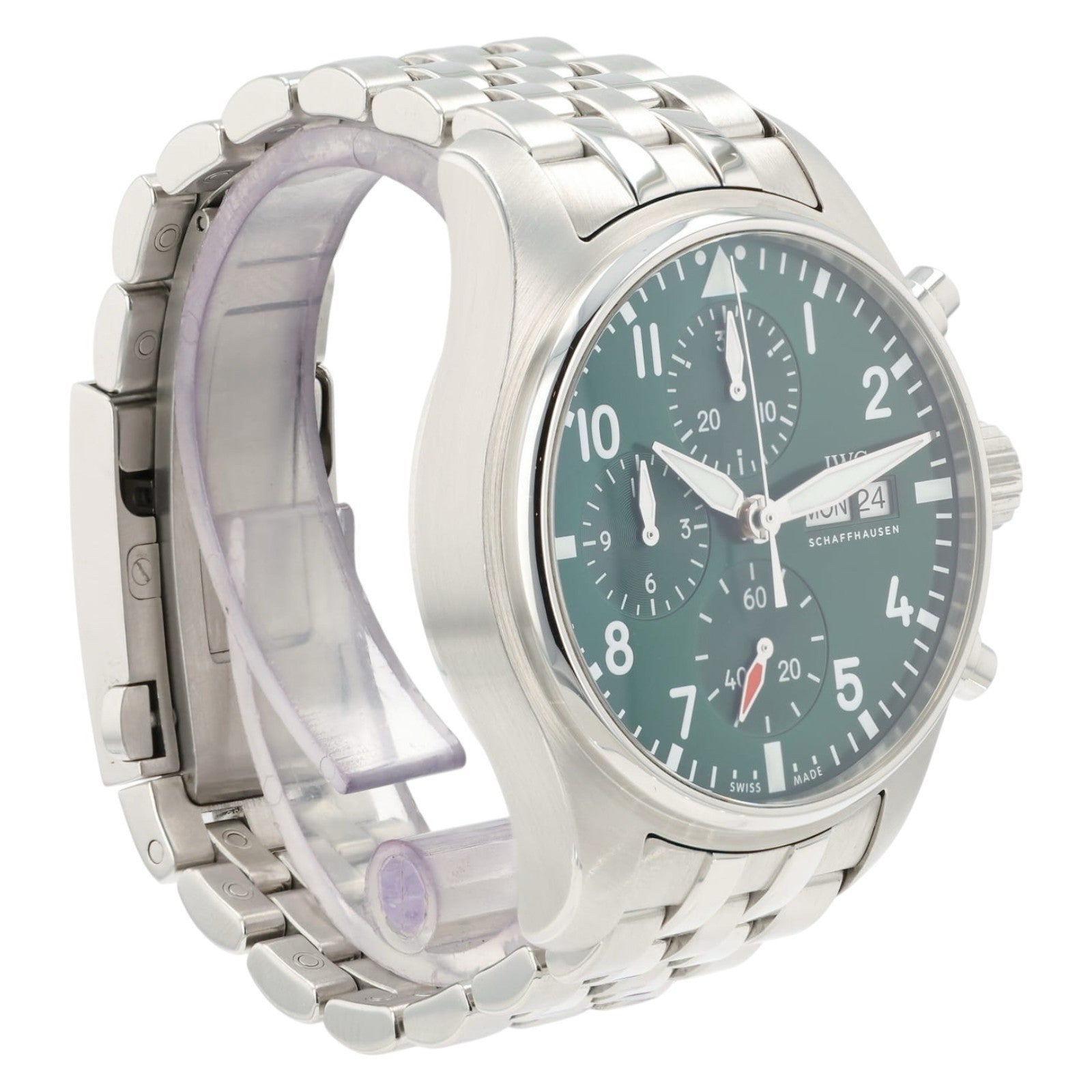 IWC Pilot Chrono Green Dial Stainless Steel 41mm Automatic Men’s Watch IW388104