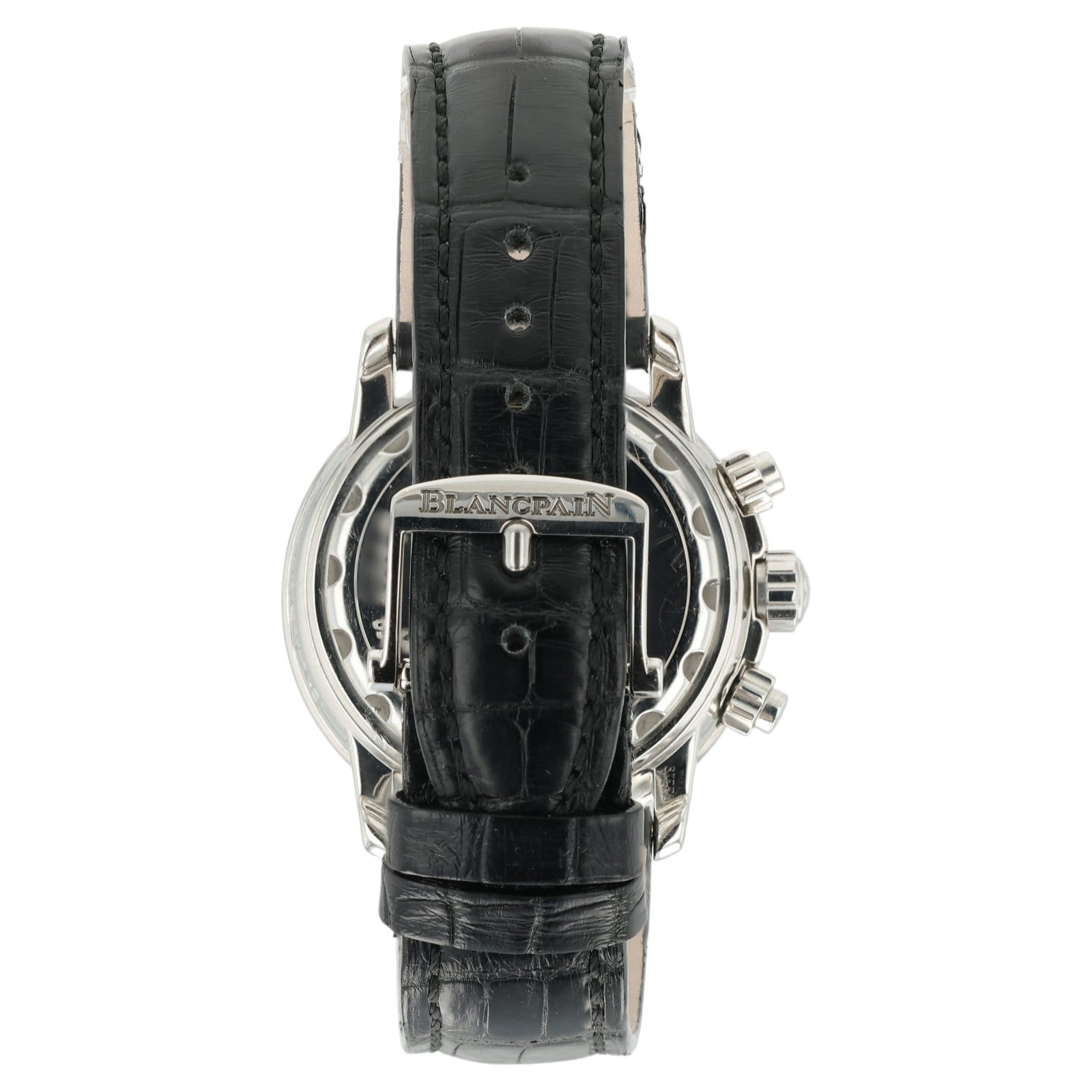 Blancpain Leman Fly-Back Chronograph Black Dial Steel 38mm Automatic Watch 2185F