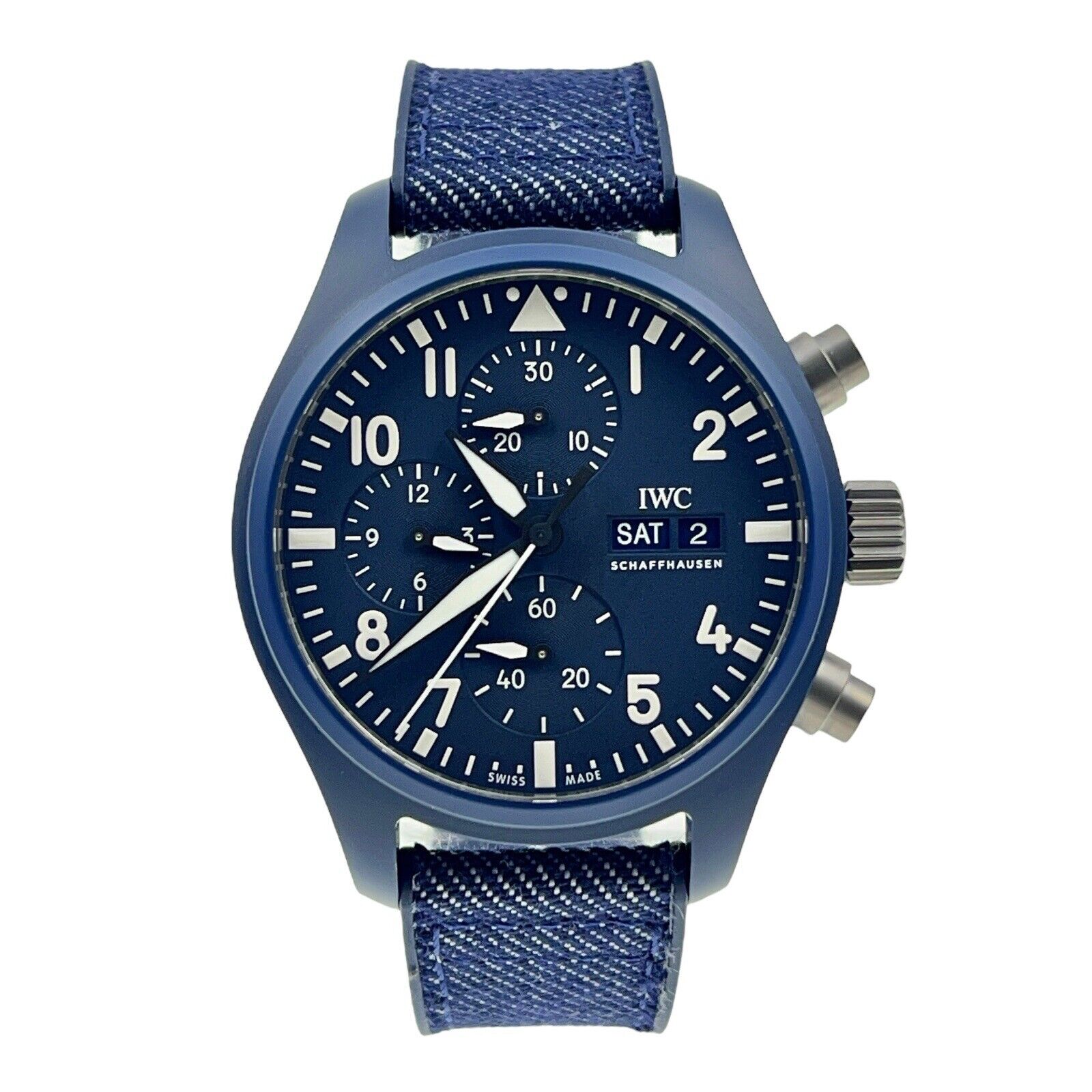 NEW 2024 IWC Pilot Top Gun Oceana Ceramic Blue 41mm Automatic Watch IW389404