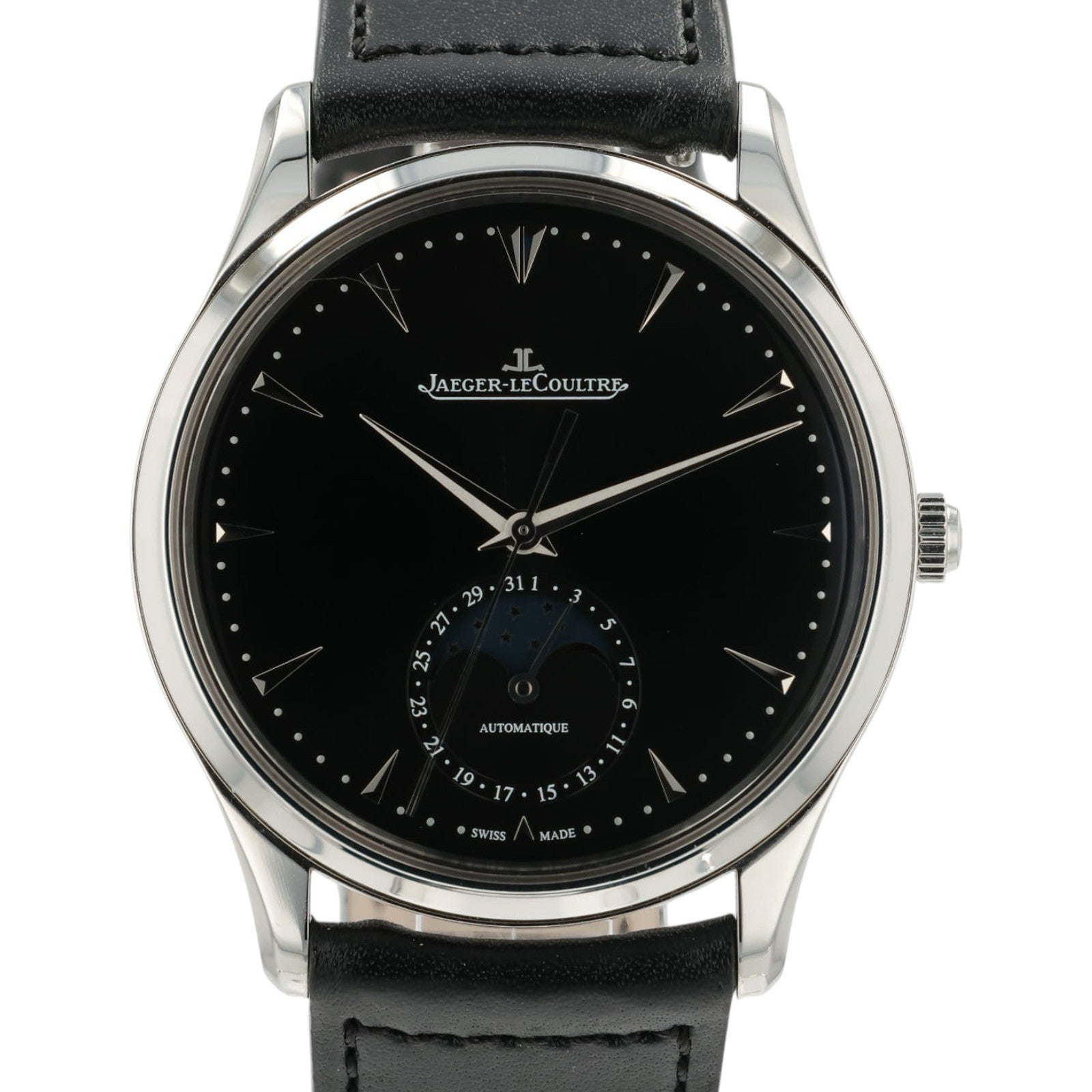 LeCoultre Ultra Thin Moon Black Dial Stainless Steel 39mm Auto Watch Q1368470