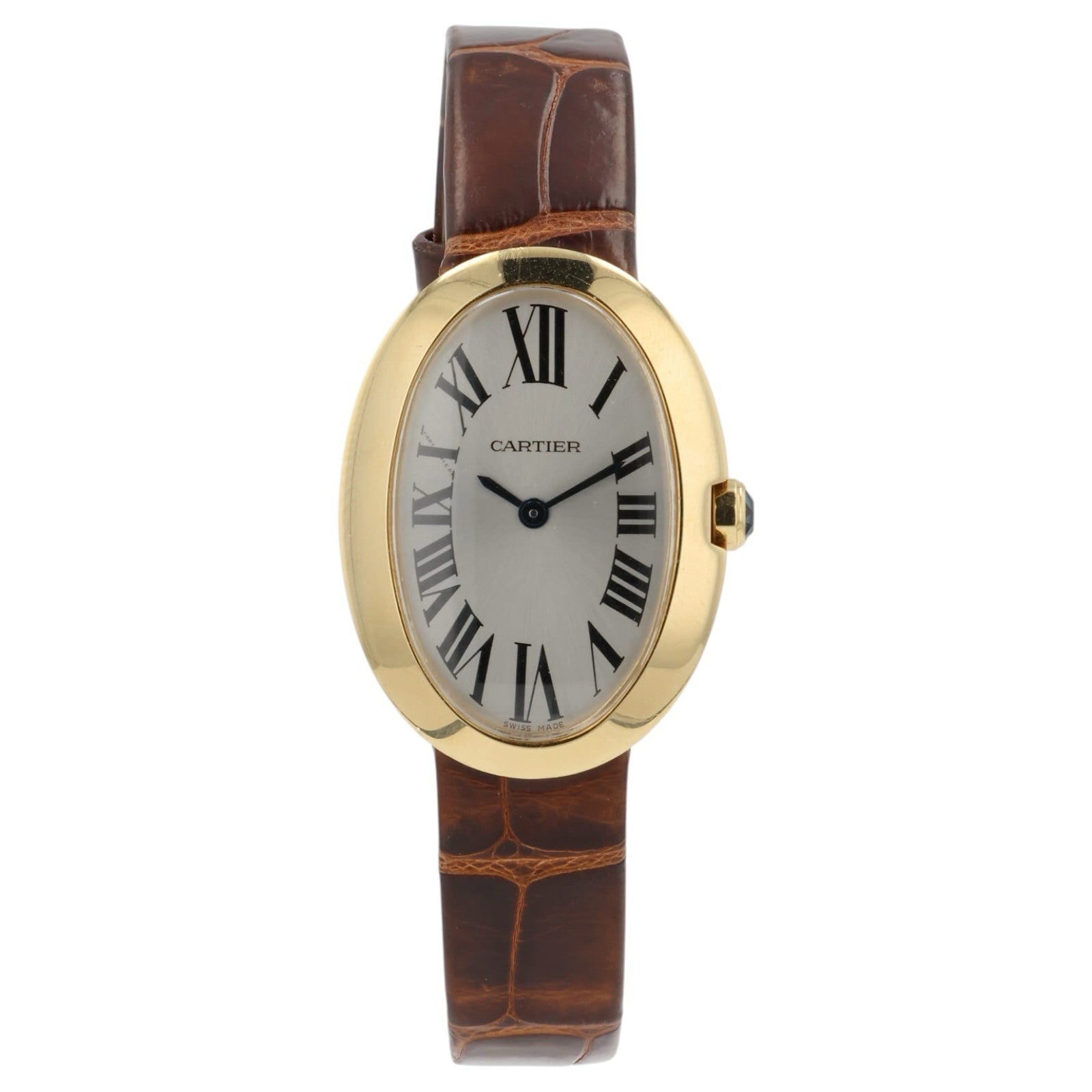 Cartier Baignoire Silver Dial 18k Yellow Gold 31x24mm Quartz Women’s W8000009