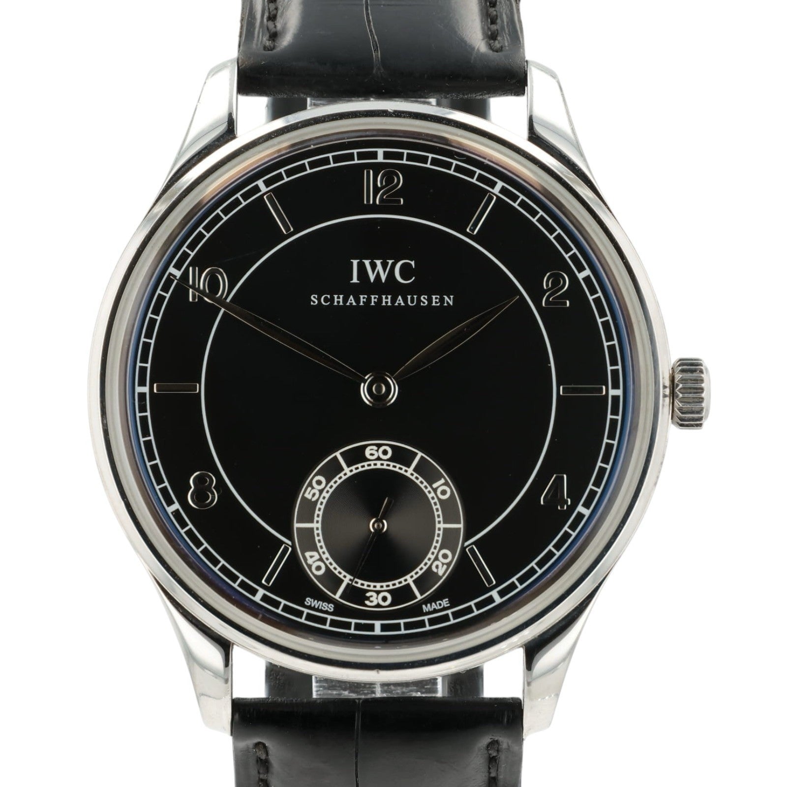 IWC Portugiesser Black Dial Stainless Steel Manual Wind Men’s Watch IW544501