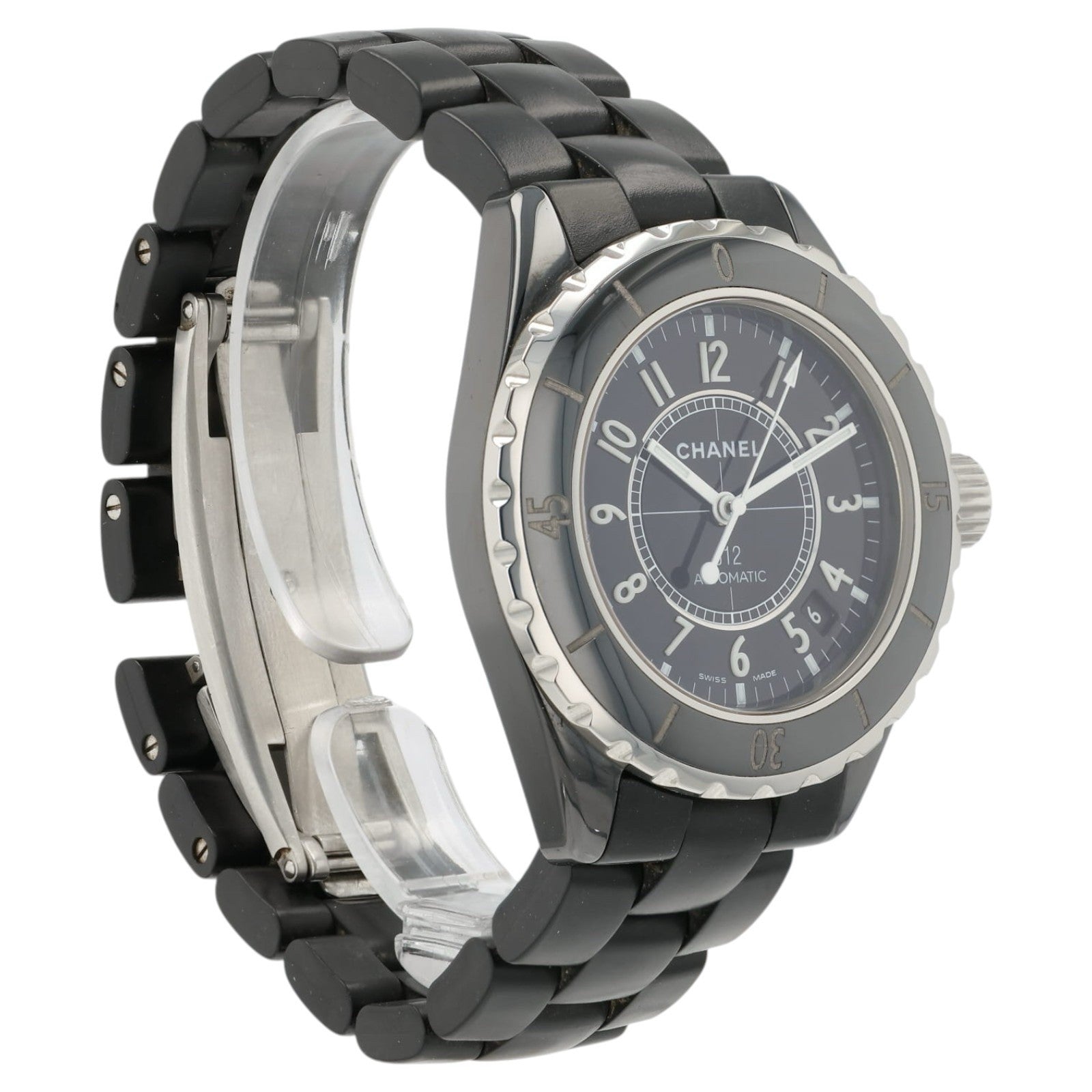 Chanel J12 Black Dial Stainless Steel 39mm Automatic Women's Watch - Box/Papers