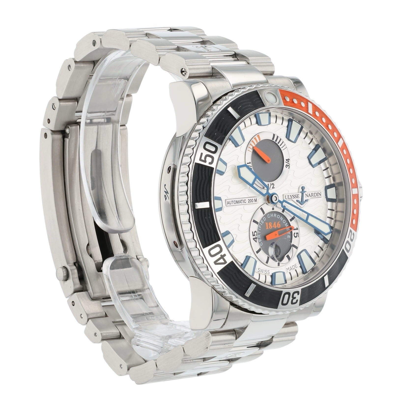 Ulysse Nardin Maxi Marine Stainless Steel Silver Dial 45mm Automatic Mens 263-90