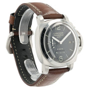 Panerai Luminor 8 Days GMT Black Dial Steel 44mm Manual Wind Mens Watch PAM00233