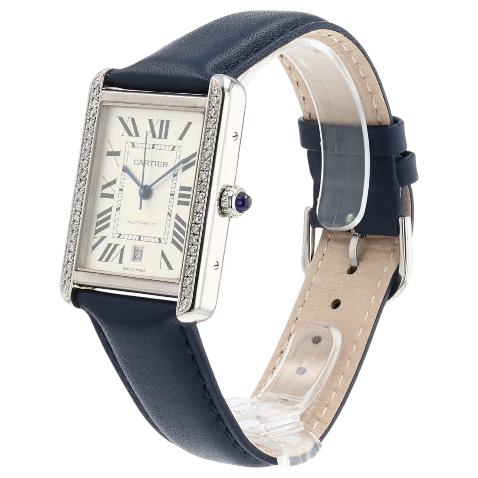 Cartier Tank Solo Stainless Steel Silver Dial 31mm Automatic Mens Watch W5200028