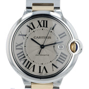 Cartier Ballon Bleu Silver Dial Gold & Steel 42mm Automatic Mens Watch W69009Z3