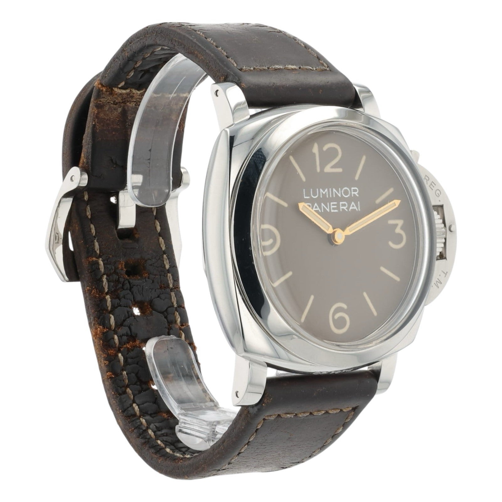 Panerai Luminor Brown Dial Stainless Steel 47mm Manual Wind Men's Watch PAM00663