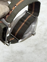 Tudor Ranger Stainless Steel Black Dial Fabric Strap Mens Watch 79950