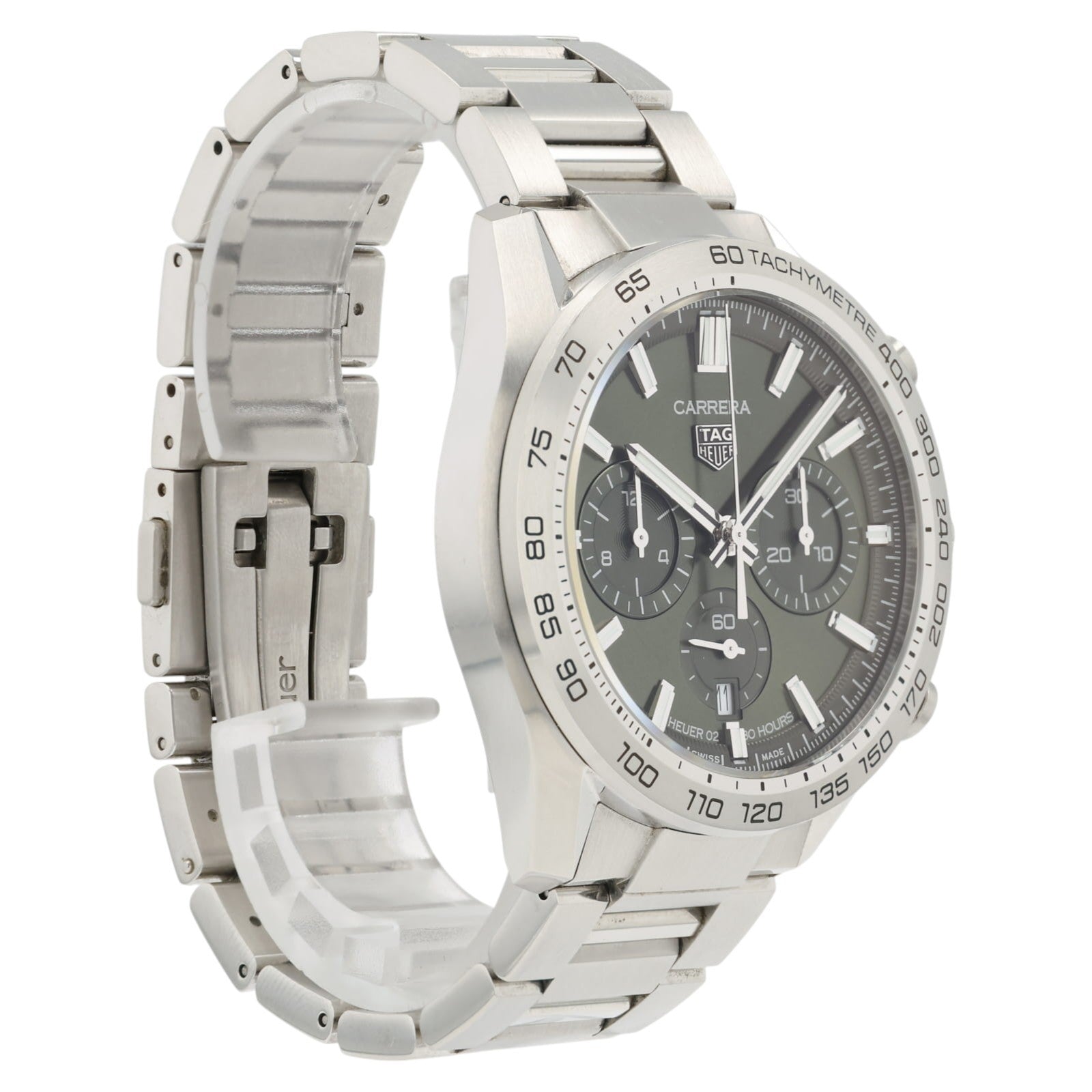 Tag Heuer Chrono Green Dial Stainless Steel 44mm Automatic Mens Watch CBN2A10
