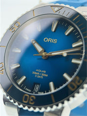 Oris Aquis Date 400 Stainless Steel Blue Dial 41.5mm Automatic Men's Watch 7769