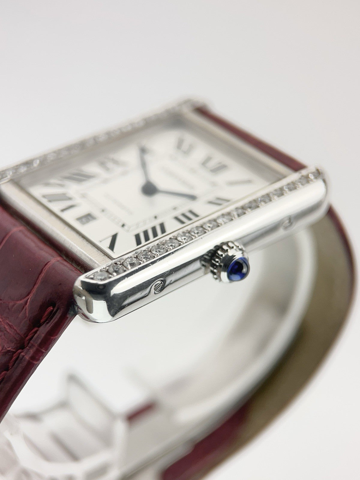 Cartier Tank Solo Steel Silver Dial 31mm Automatic Men's Diamond Watch W5200027