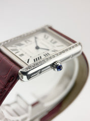 Cartier Tank Solo Steel Silver Dial 31mm Automatic Men's Diamond Watch W5200027