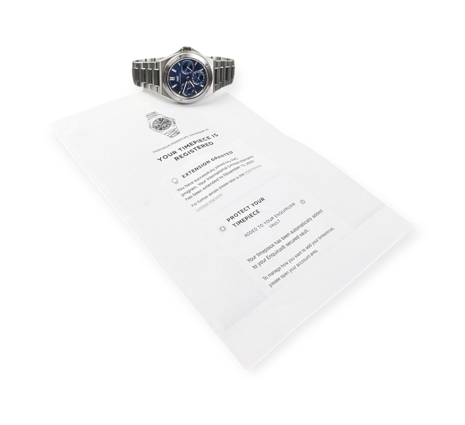 IWC Ingenieur Perpetual Calendar Blue Dial Steel 41.6mm Auto Mens Watch IW344903