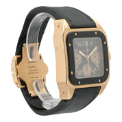 Cartier Santos XL Chrono Black Dial 18k Rose Gold 46mm Auto Men’s Watch W2020003