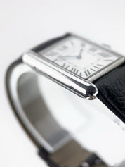 Cartier Tank Stainless Steel Silver Color Dial 25mm Quartz Men’s Watch WSTA0041