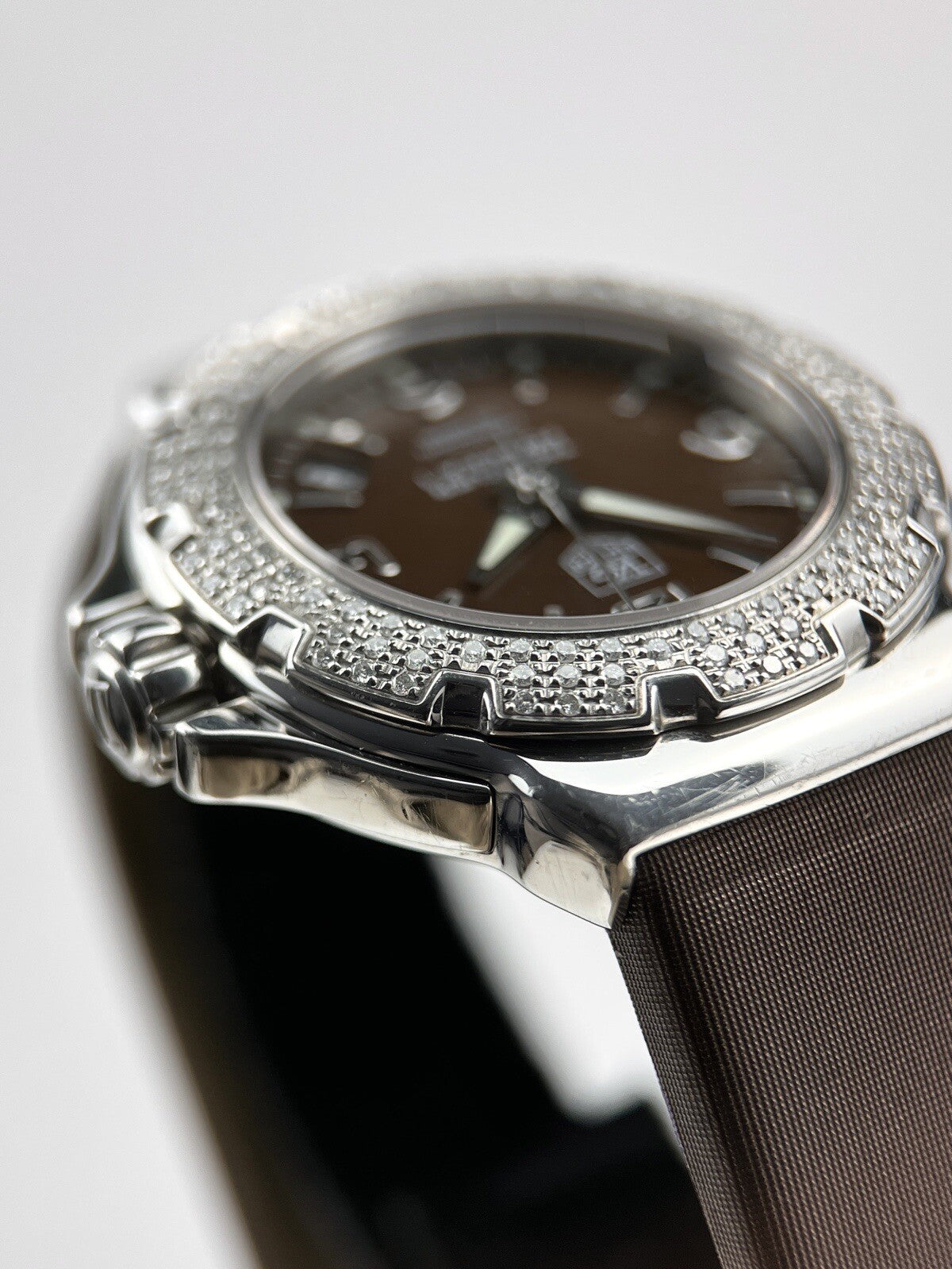 Tag Heuer Ladies Formula 1 Brown Dial Diamond Bezel Quartz Watch WAC1217-0