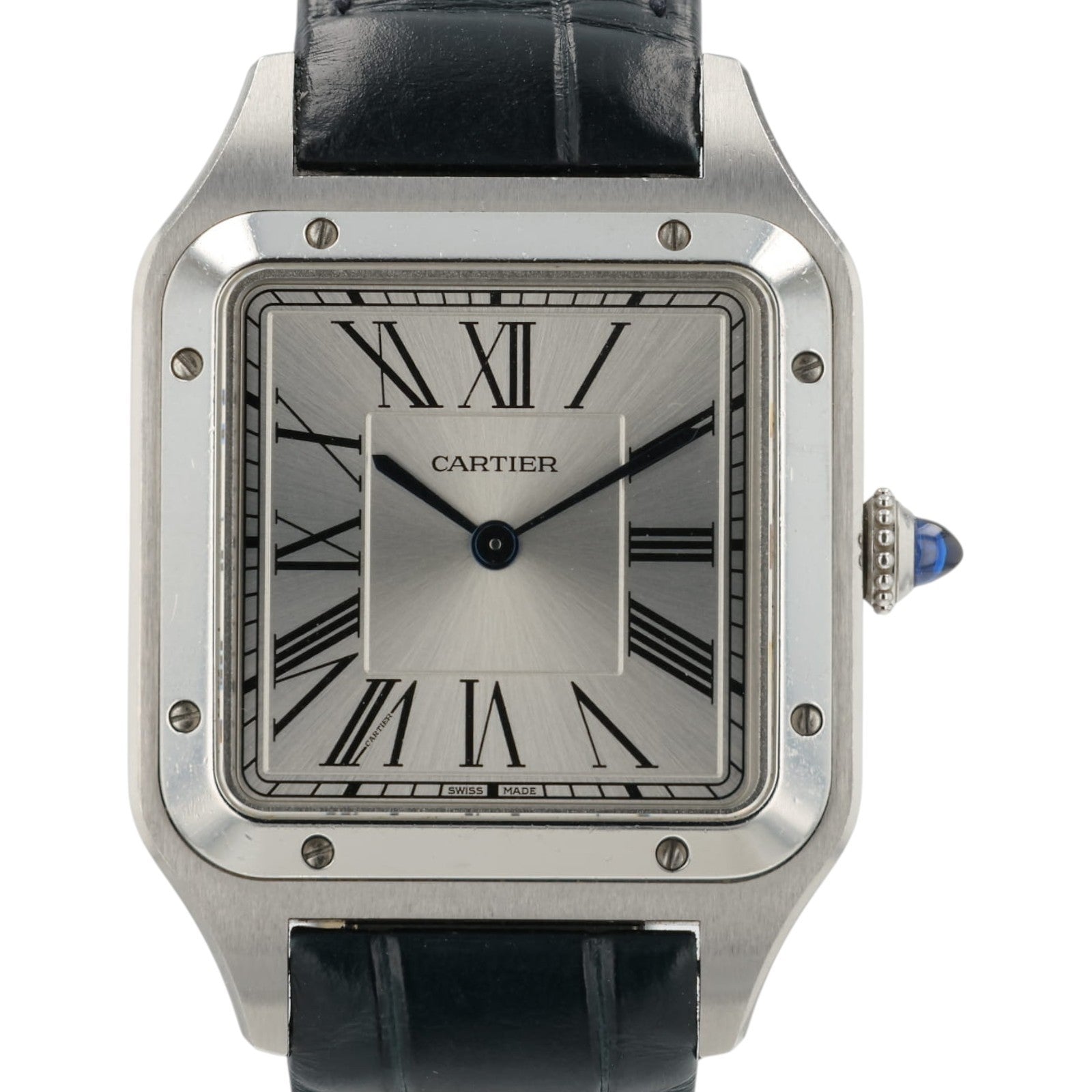 Cartier Santos Dumont Silver Dial Stainless Steel 31mm Quartz Mens WSSA0022