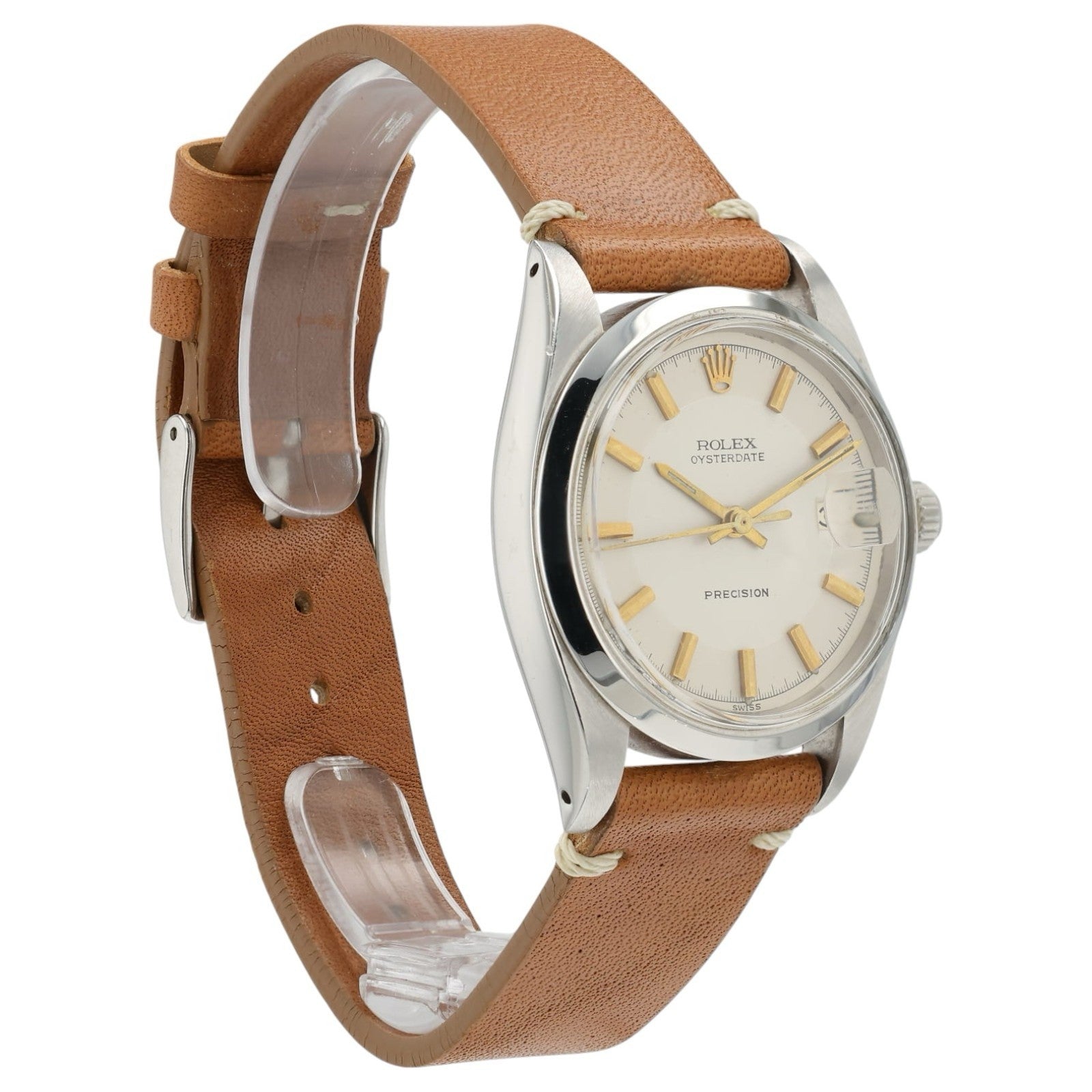 Rolex Oysterdate Silver Dial Stainless Steel 34mm Automatic Unisex Watch 6694