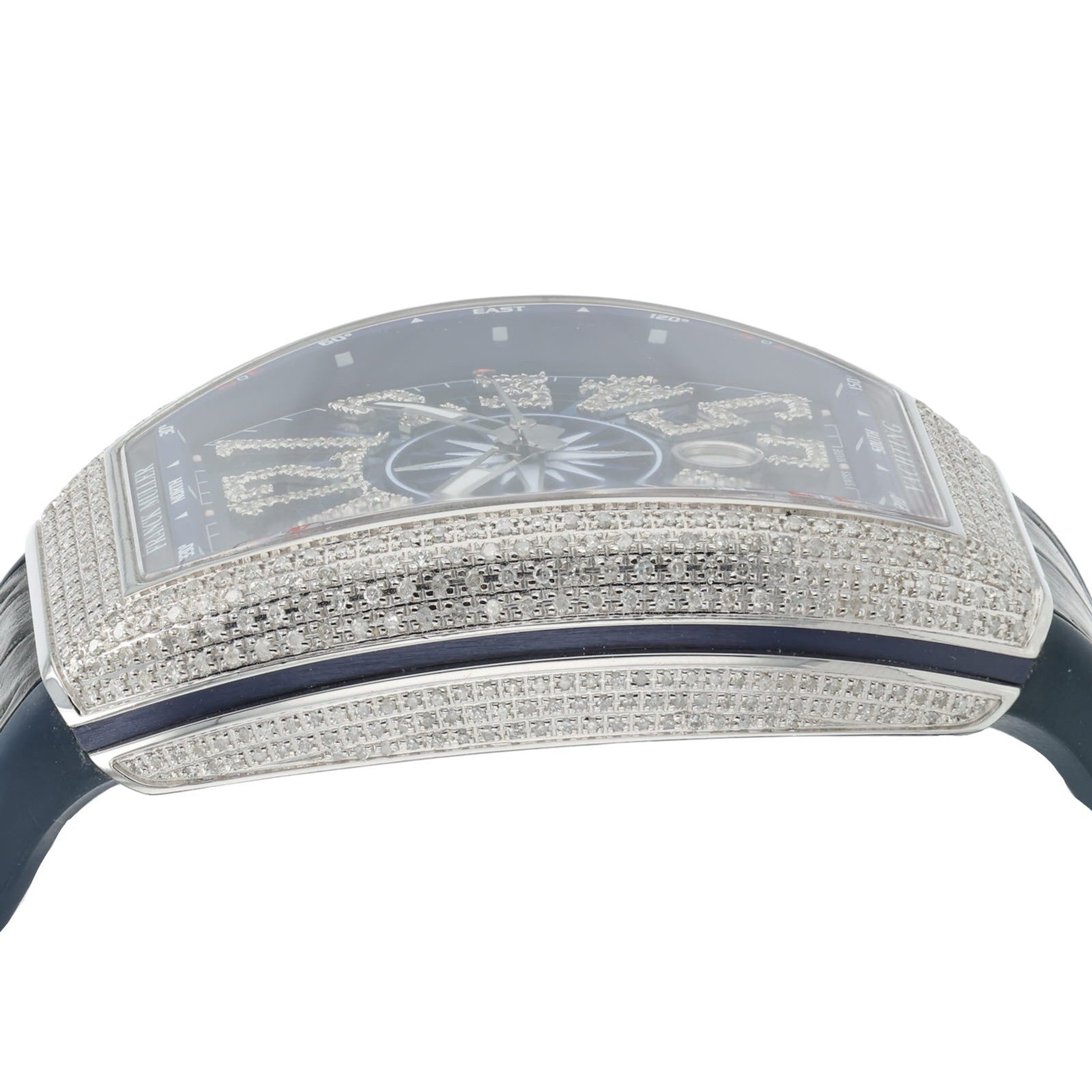 Franck Muller Vanguard Diamond Steel Blue Dial 45mm Automatic Mens V45SCDT