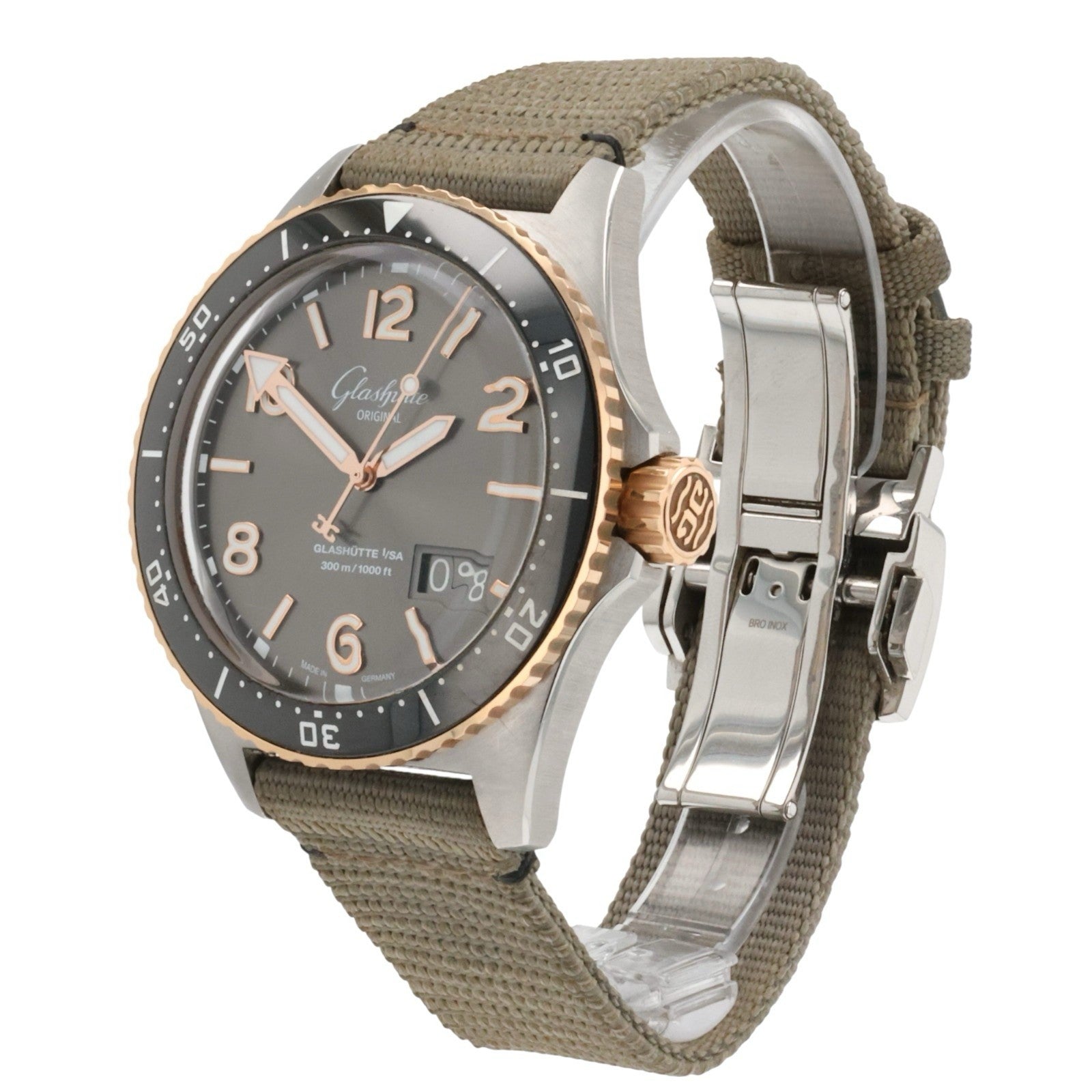Glashutte Original SeaQ Gold & Steel Grey Dial 43mm Mens Watch 1-36-13-04-91-33
