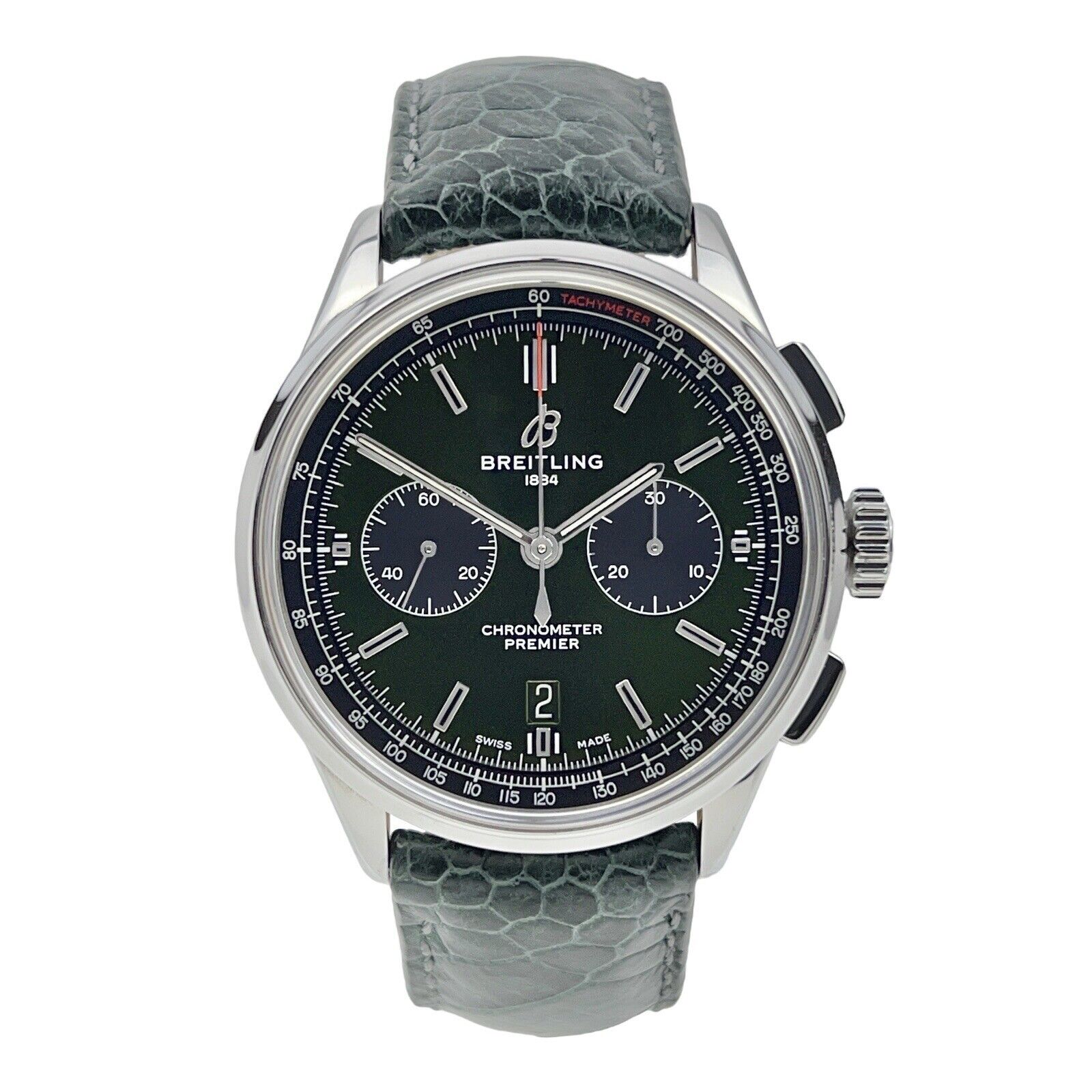 Breitling Premier B01 Stainless Steel Green 42mm Automatic Men’s Watch AB0118