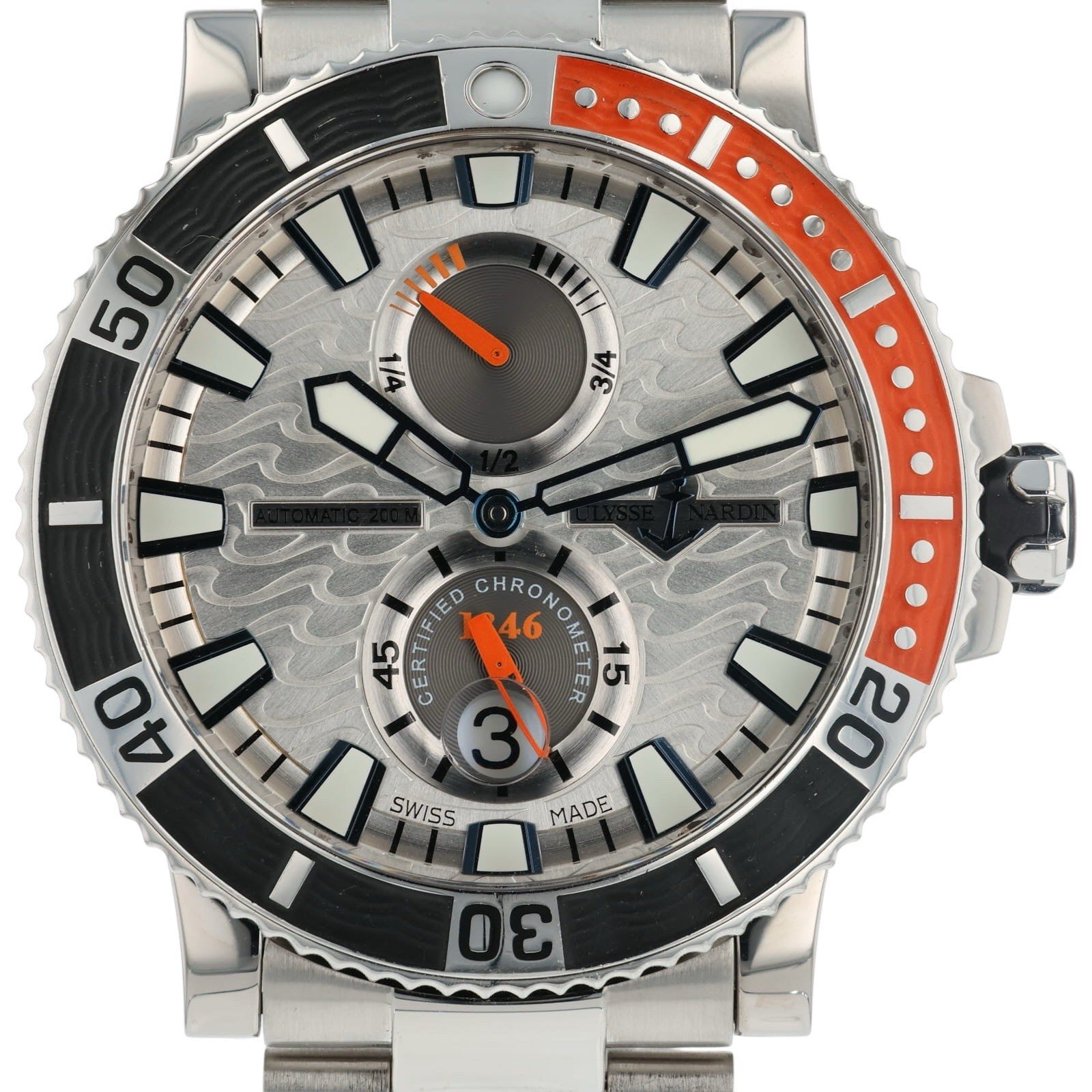 Ulysse Nardin Maxi Marine Stainless Steel Silver Dial 45mm Automatic Mens 263-90