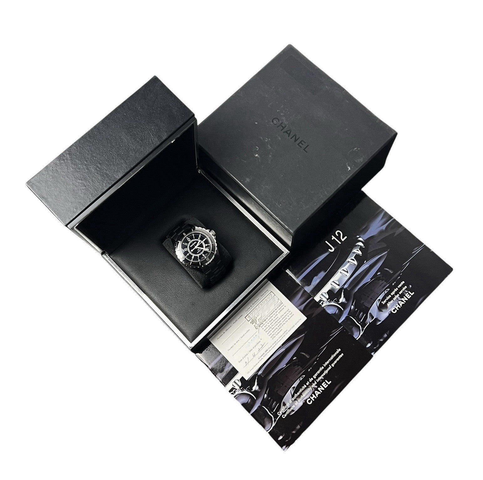 Chanel J12 Black Dial Stainless Steel 39mm Automatic Women's Watch - Box/Papers