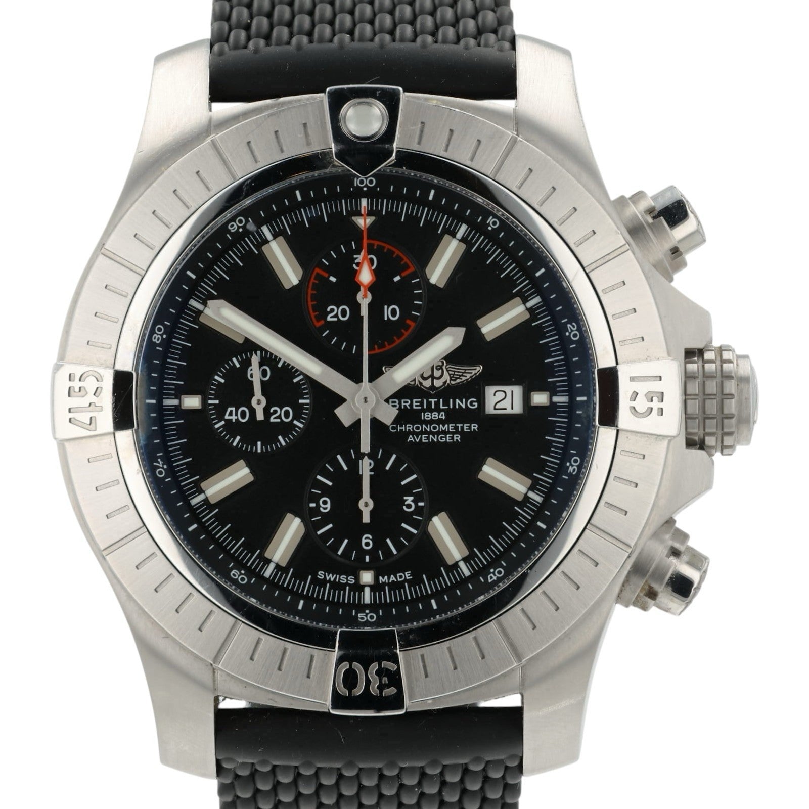 Breitling Avenger Stainless Steel Black Dial 48mm Automatic Men’s Watch A13375