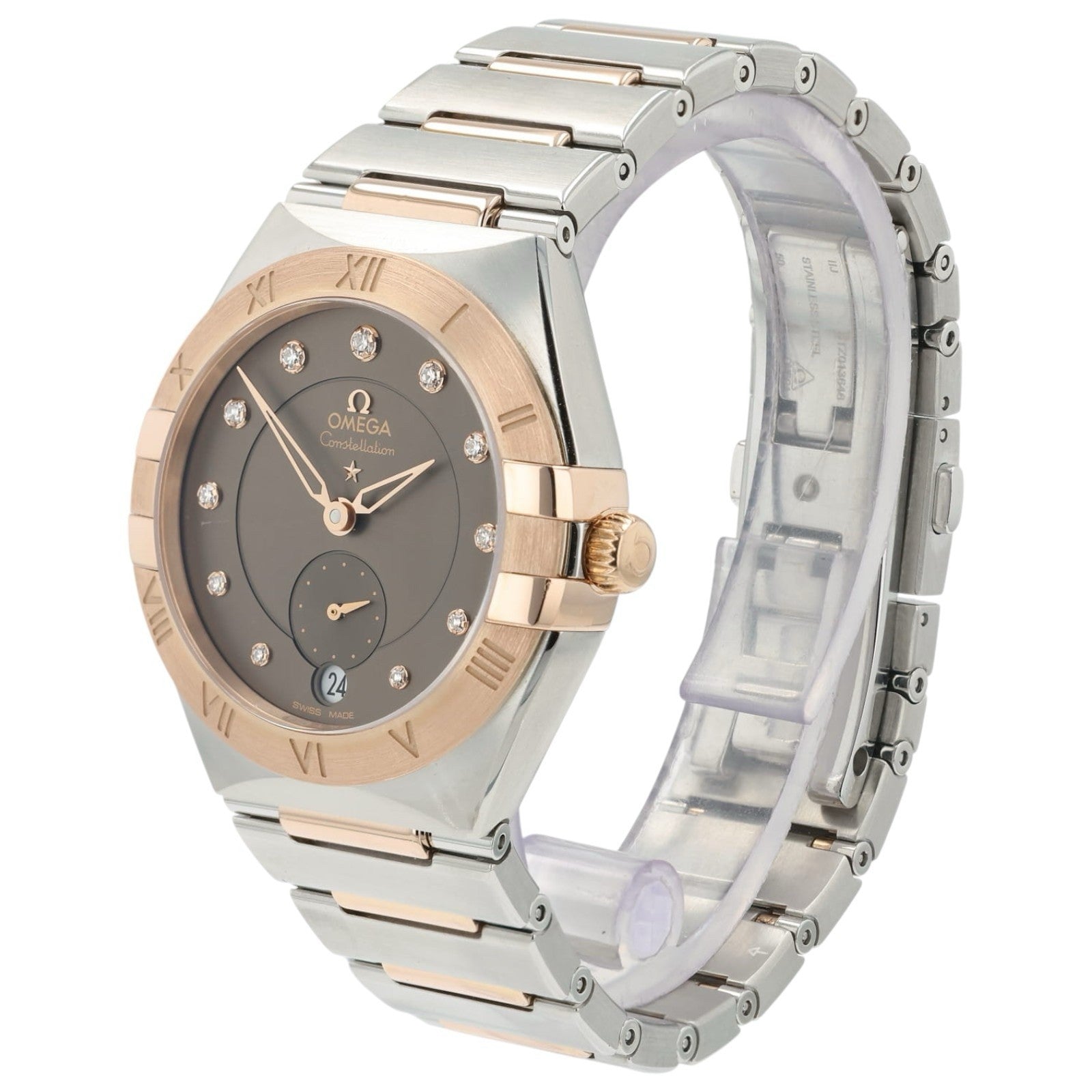 Omega Constellation Brown Dial Rose Gold & Steel 34mm Watch 131.20.34.20.63.001