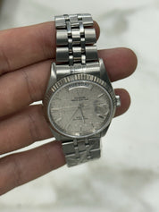 Tudor Prince Day & Date Stainless Steel 36mm Linen Automatic Watch 76214
