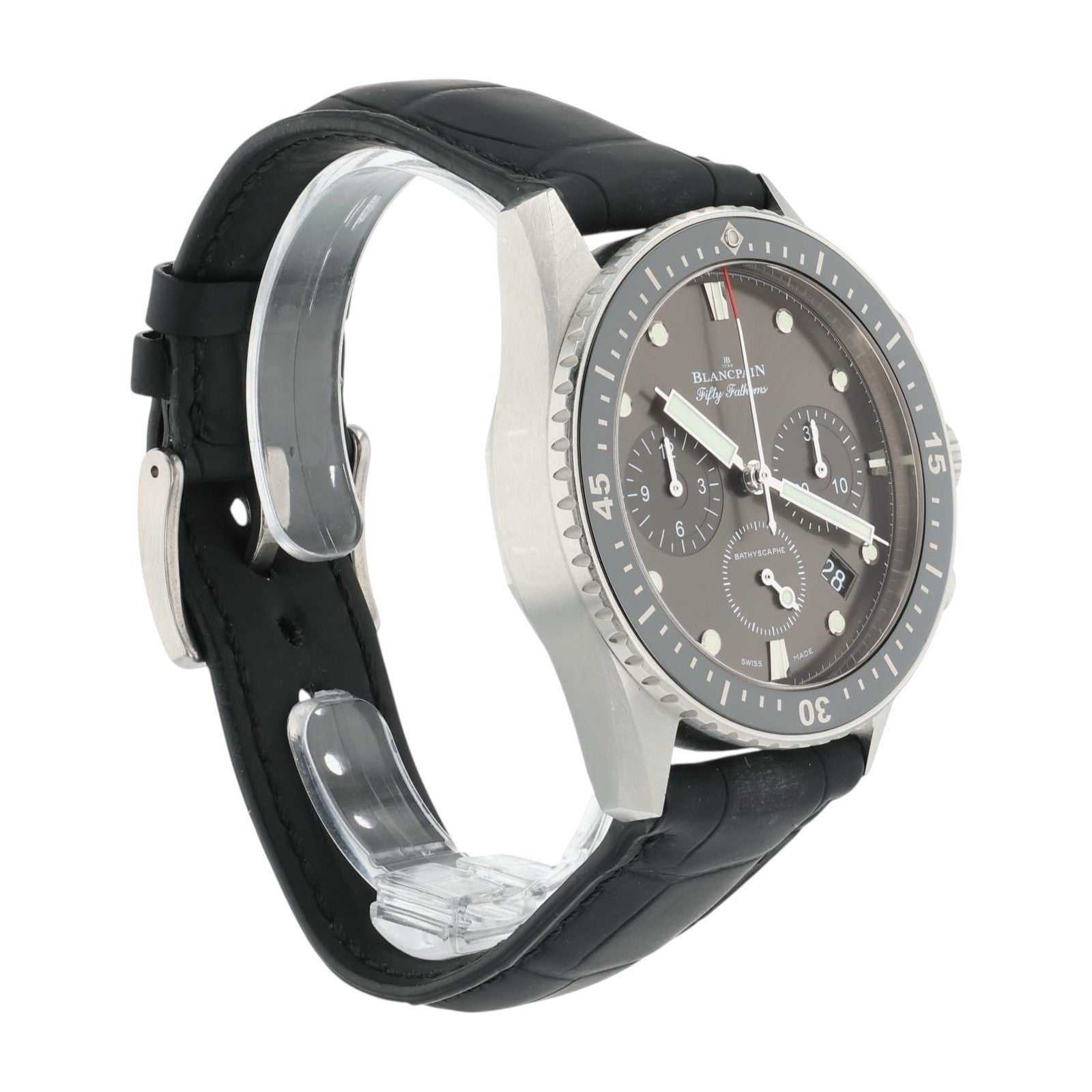 Blancpain Fifty Fathoms Stainless Steel Grey Dial 43mm Automatic Mens Watch 5200