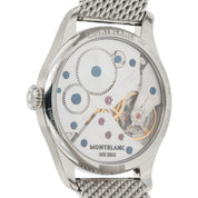 Montblanc 1858 44mm Mens Watch Stainless Steel Black Dial Manual Watch 115074