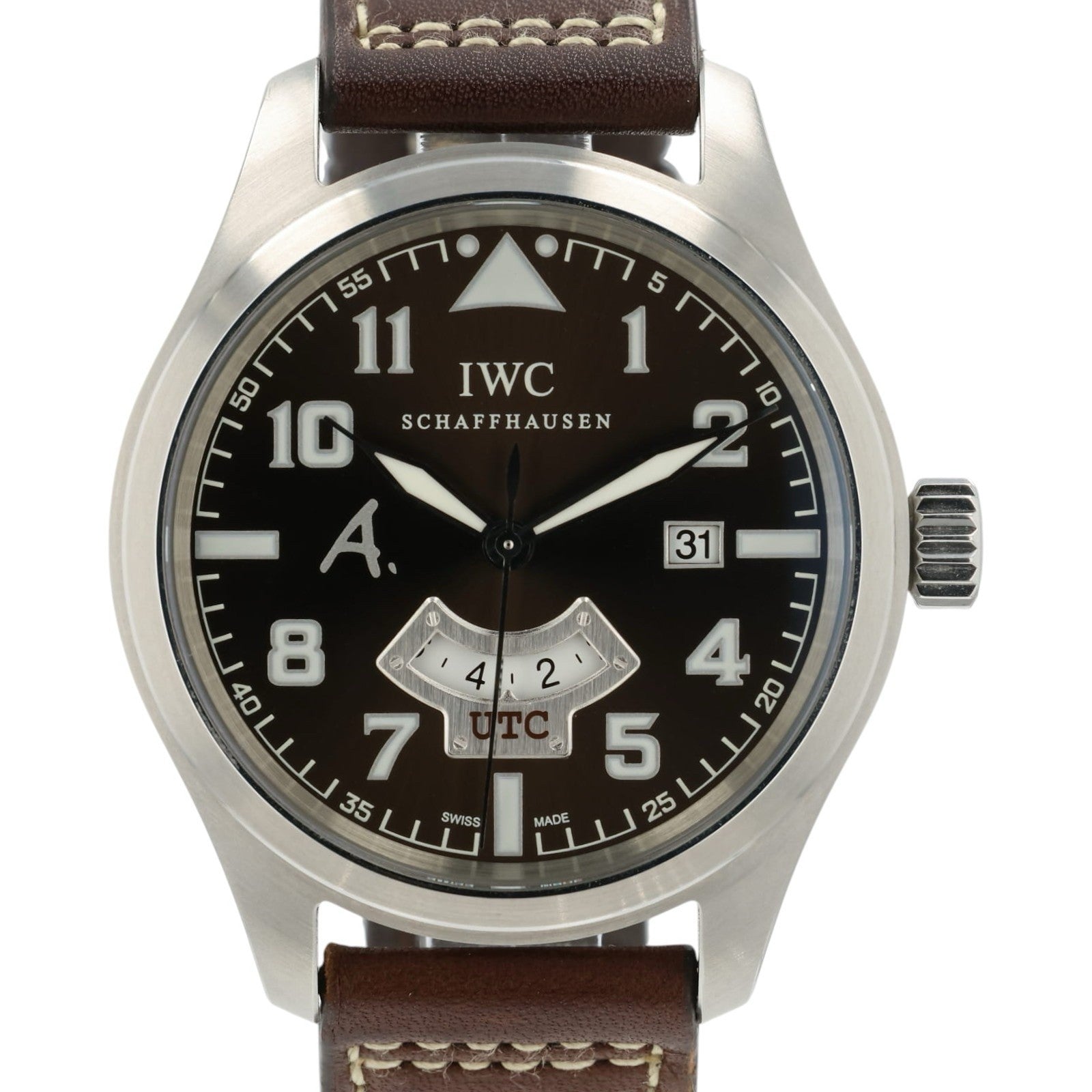 IWC Pilot UTC Brown Dial Stainless Steel 44mm Automatic Men’s Watch IW326104