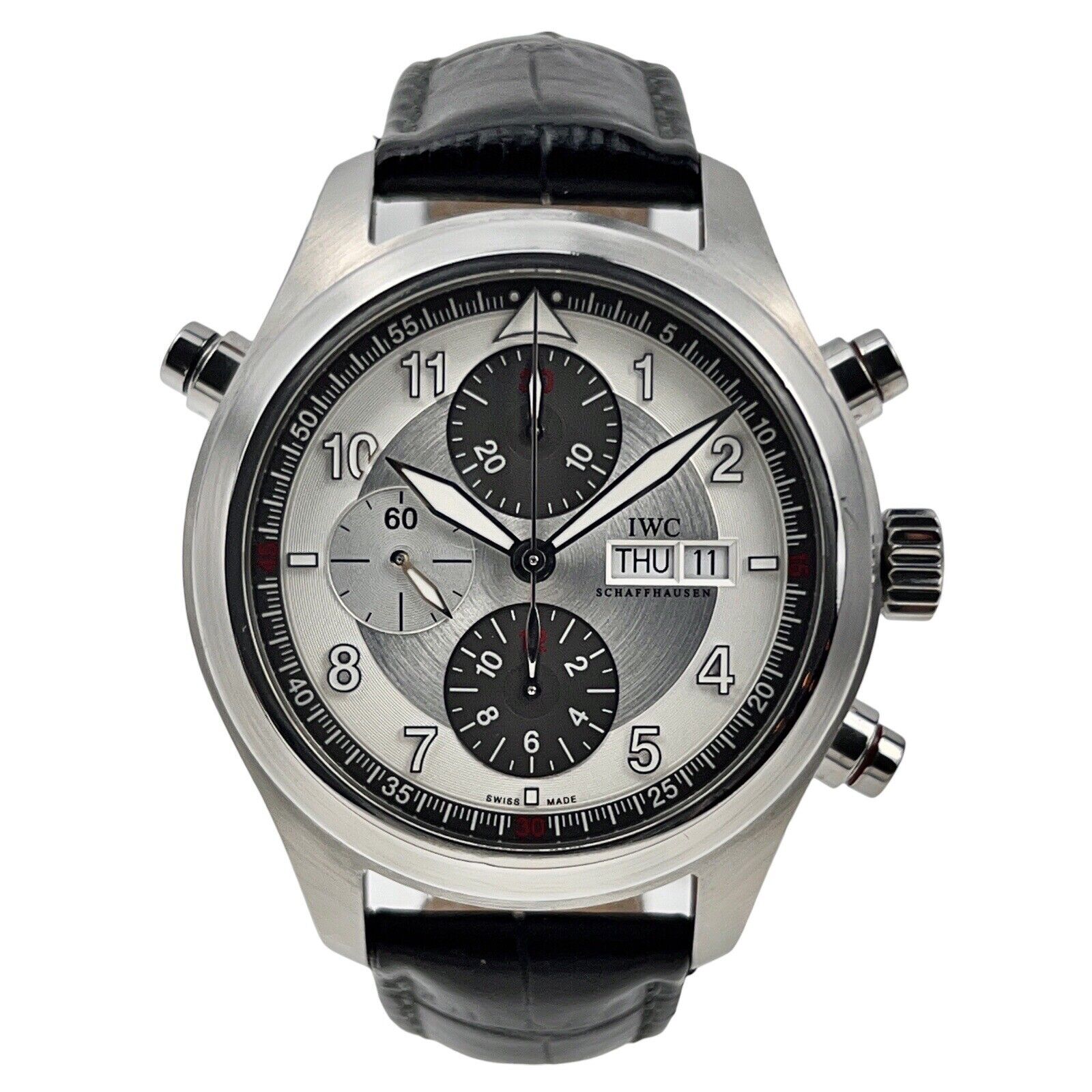 IWC Spitfire Pilot Double Chronograph Automatic Steel Mens Watch IW371806