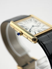 Cartier Tank Solo 18k Gold 3167 27.5mm Quartz Unisex Watch Roman Numerals