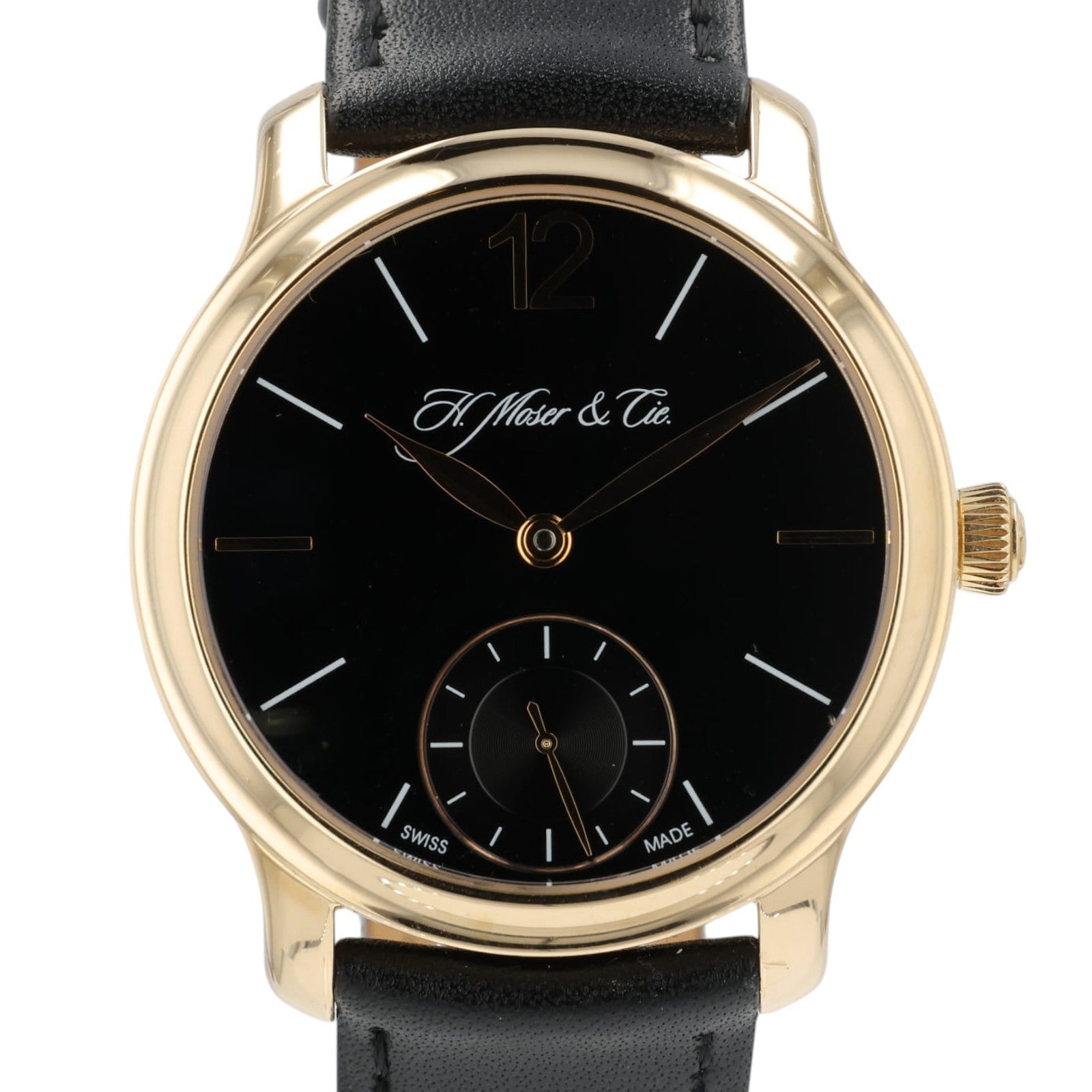 H. Moser Endeavour Black Dial 18k Rose Gold 39mm Manual Wind Mens Watch 321.503