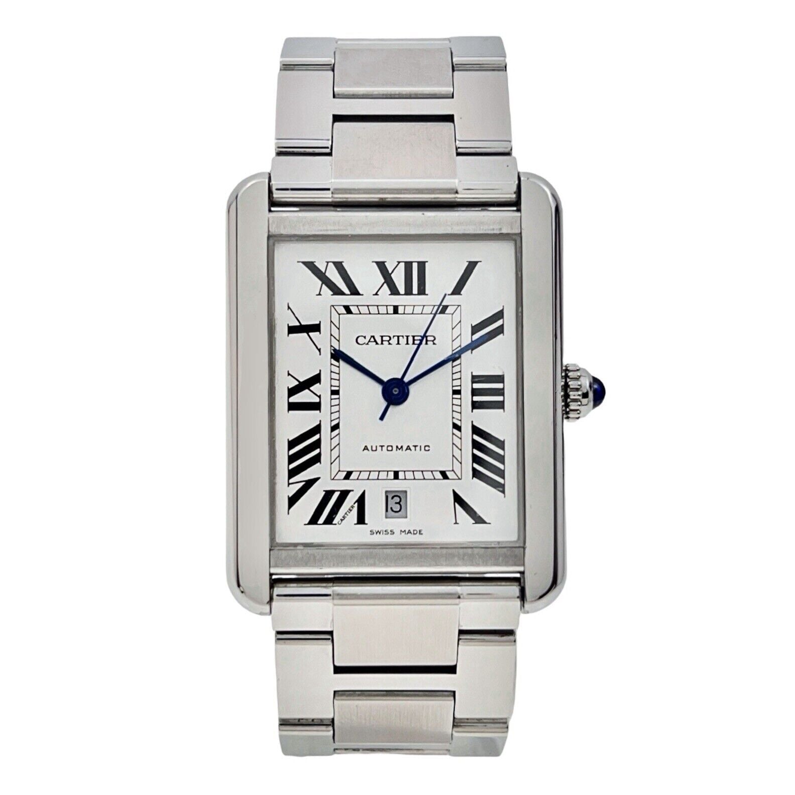 Cartier Tank Solo XL Stainless Steel 31mm Automatic Mens Watch 3800 - Box/Papers