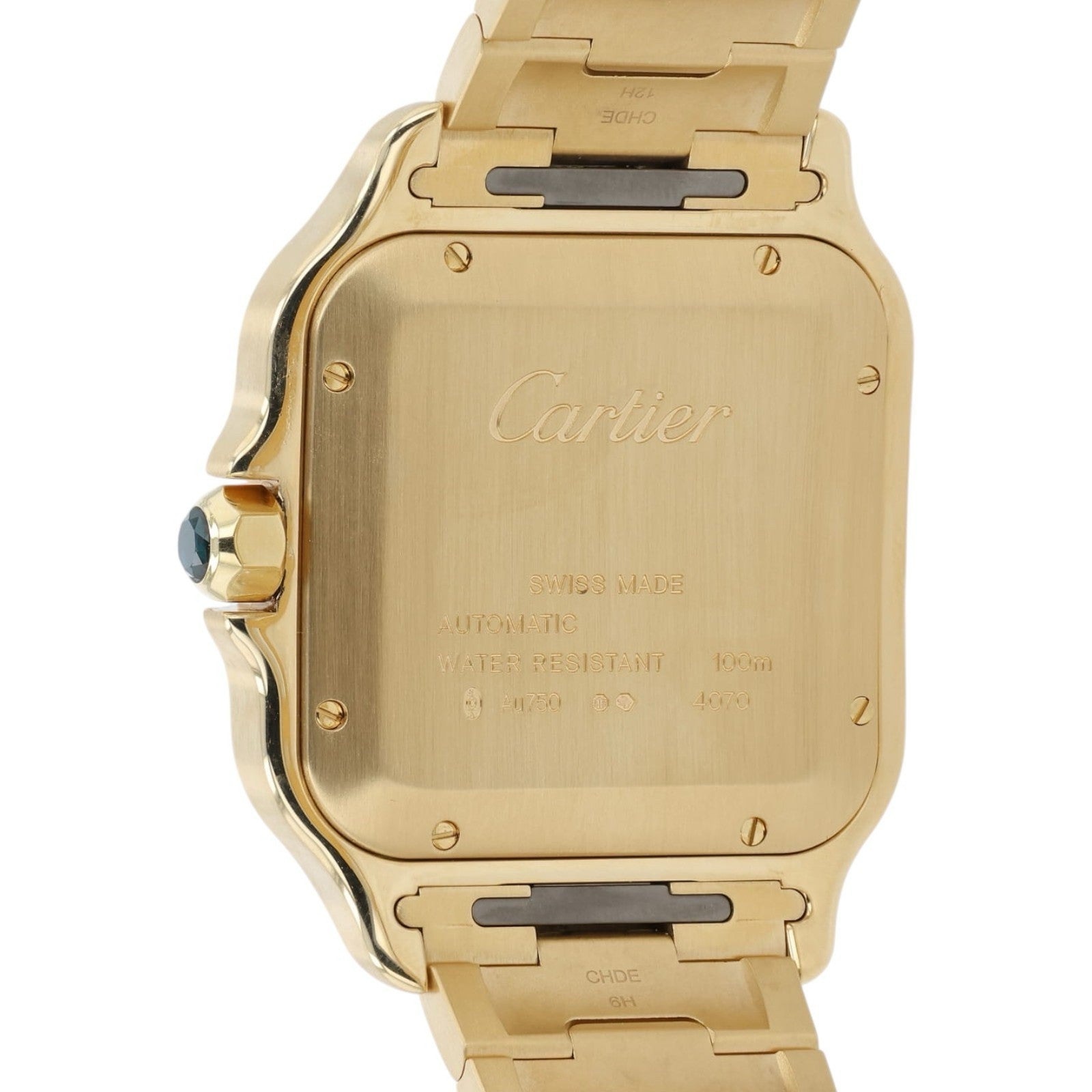 2022 Cartier Santos Silver Dial 18k Yellow Gold 40mm Automatic Watch WGSA0029