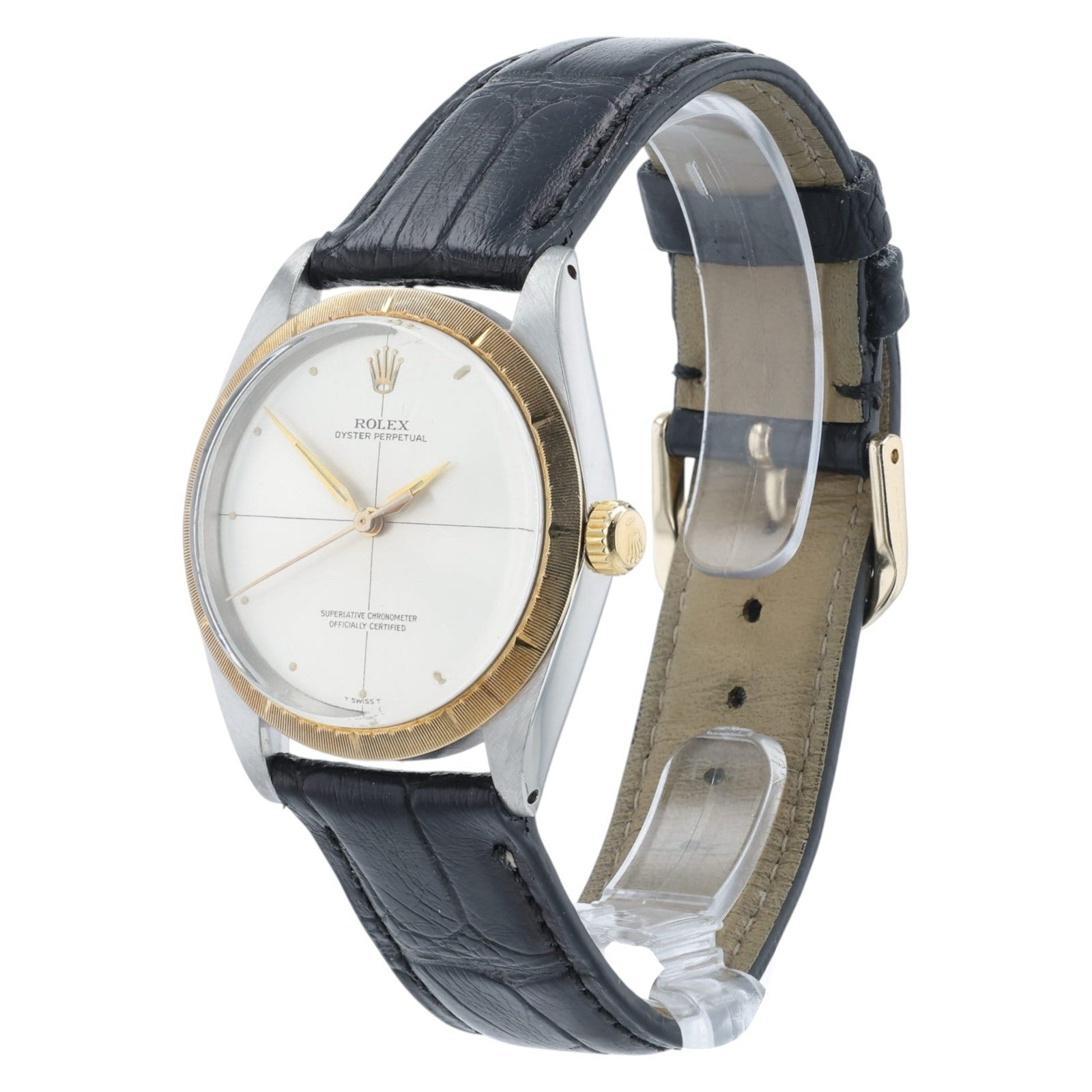 1967 Rolex Oyster Perpetual 1008 Zephyr 34mm Stainless Steel & 14k Gold Watch