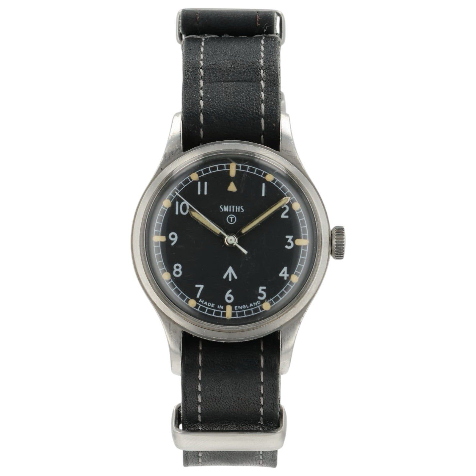 Smiths W10 Black Dial Stainless Steel 35mm Manual Wind Men’s Watch W10
