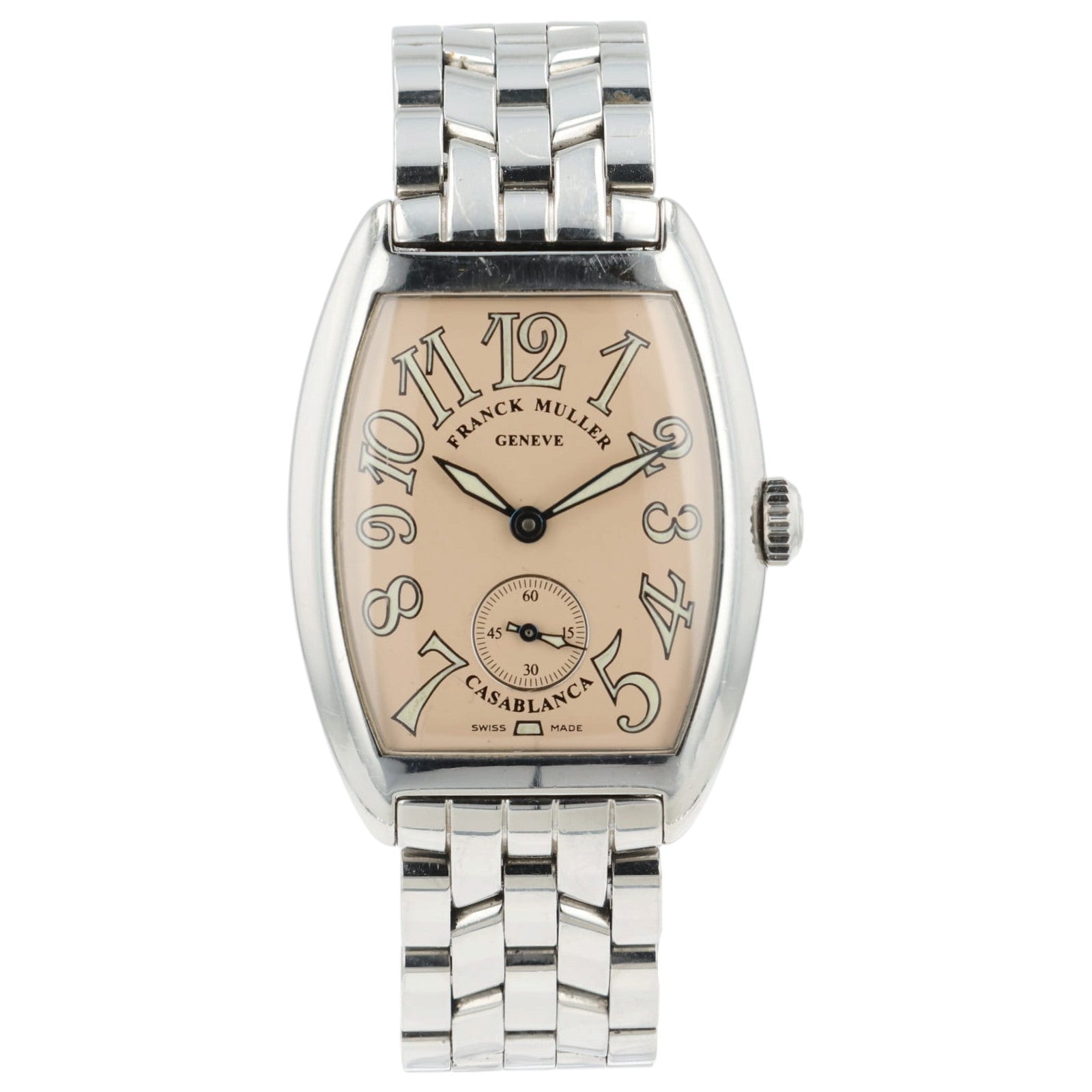 Franck Muller Casablanca Salmon Dial Steel 29x39mm Manual Wind Mens 7205 S6