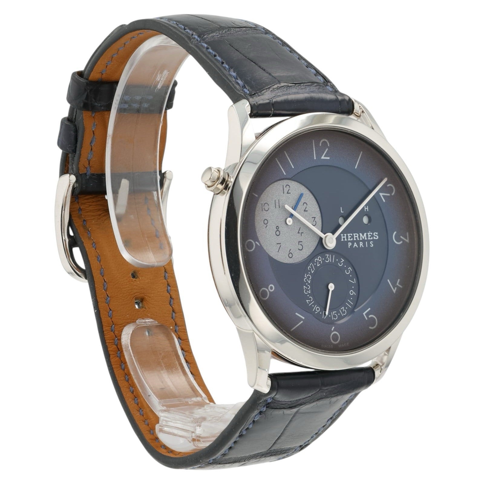 Hermes Slim GMT Hodinkee Blue Dial Stainless Steel 39.5mm Automatic Men’s Watch